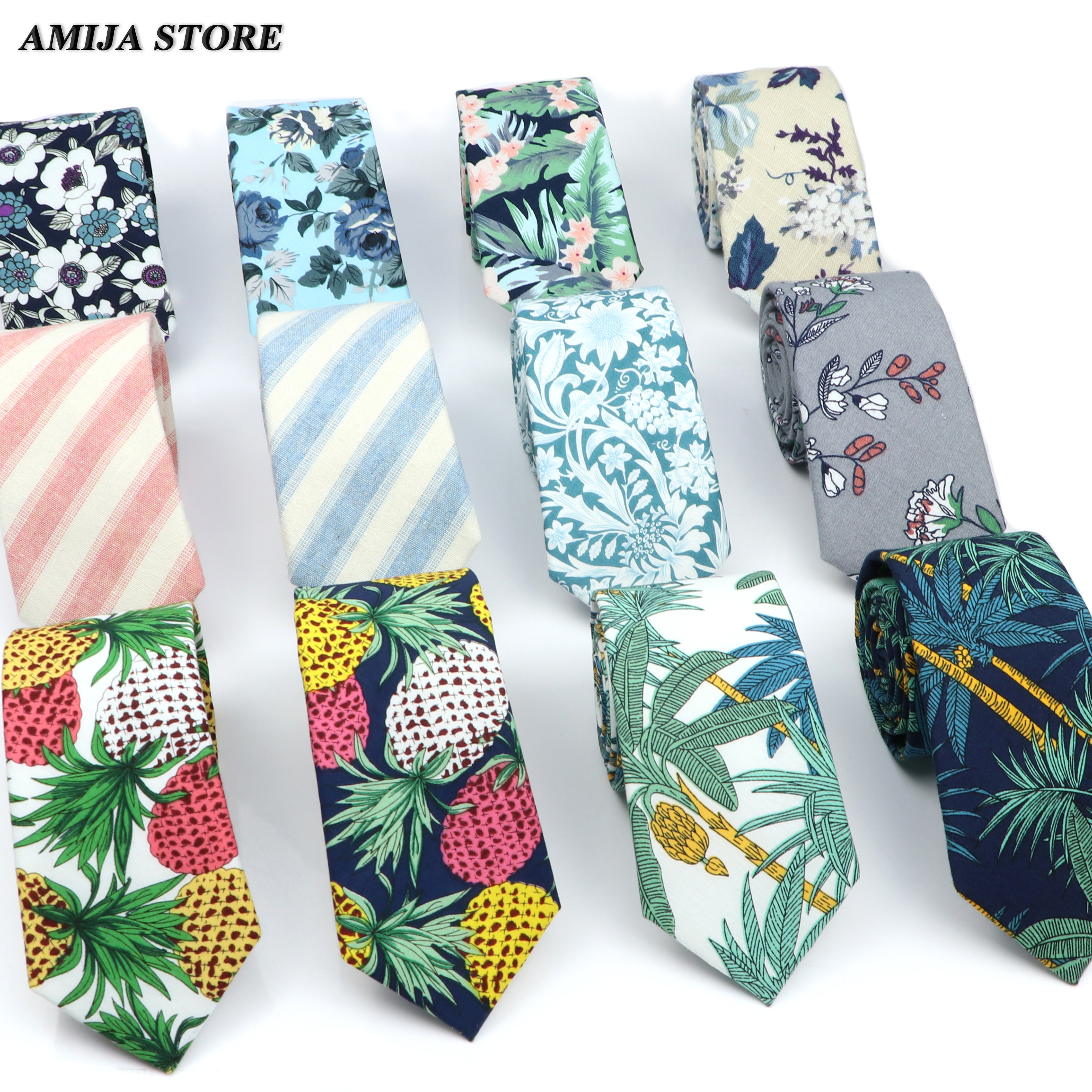 Skinny Tie Men - Men's Floral Neck Tie For Man