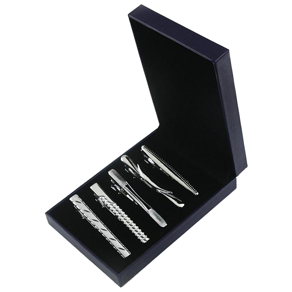 Tie Bar Set Gift - 5 Pieces Tie Bar Clips Mens