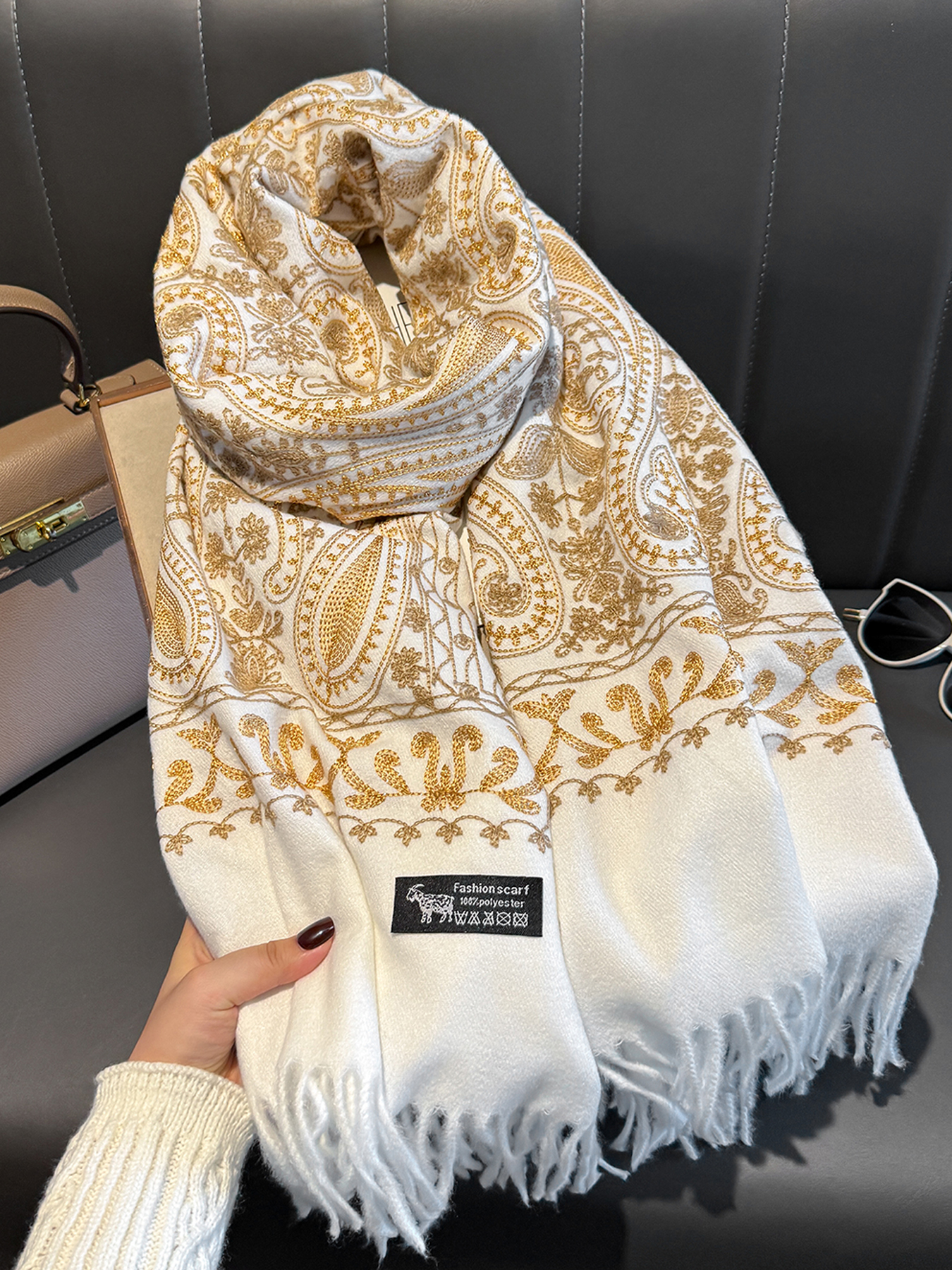 Luxury Thick Warm Paisley Pash – Woven Scarf Blanket recenzja i cena