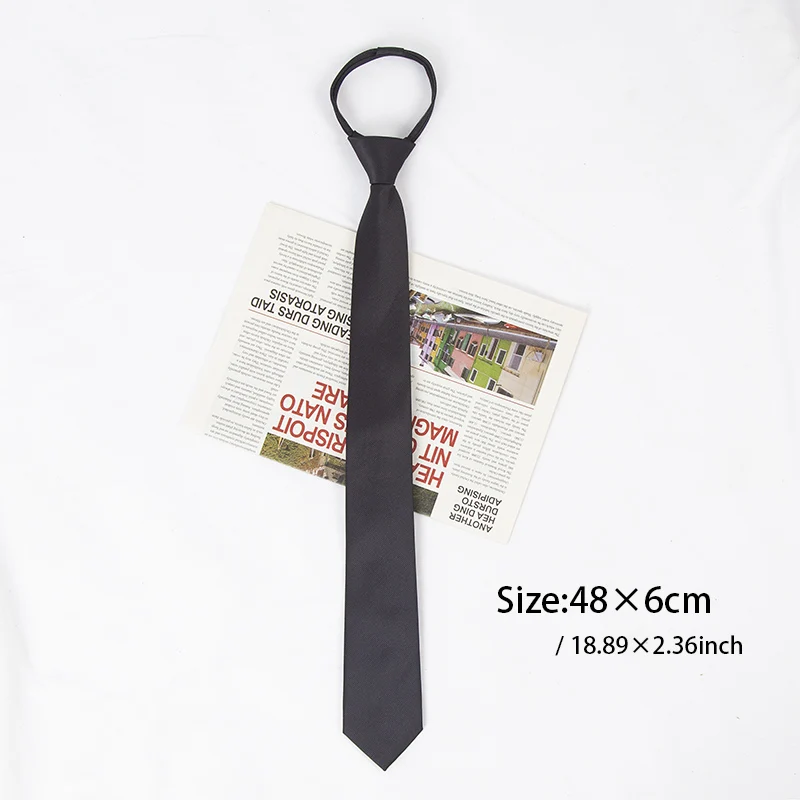 Unisex Black Simple Clip on Ti – Skinny Tie Men recenzja i cena