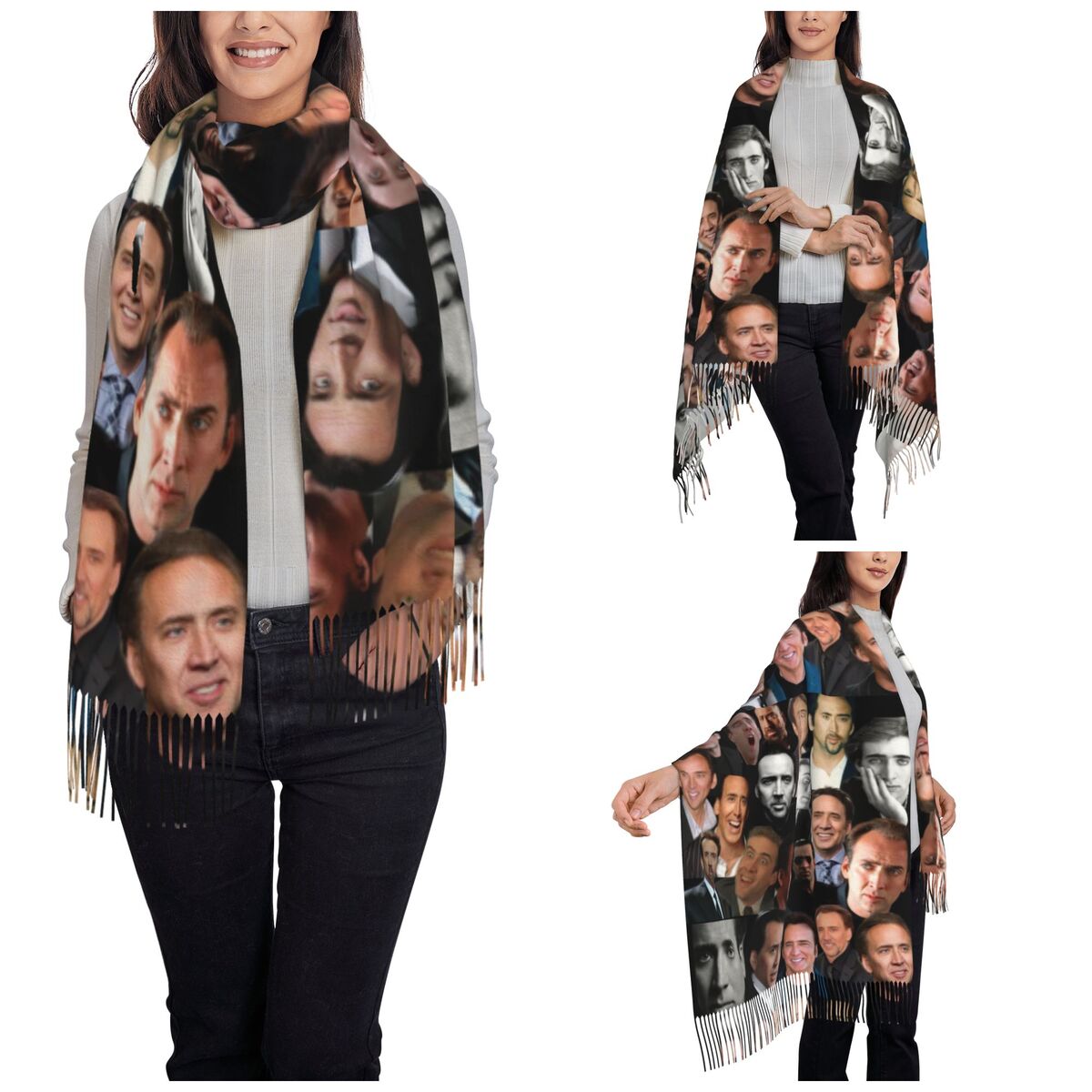 Nicolas Cage Colllage Shawl Wr – Pashmina Wrap Large recenzja i cena