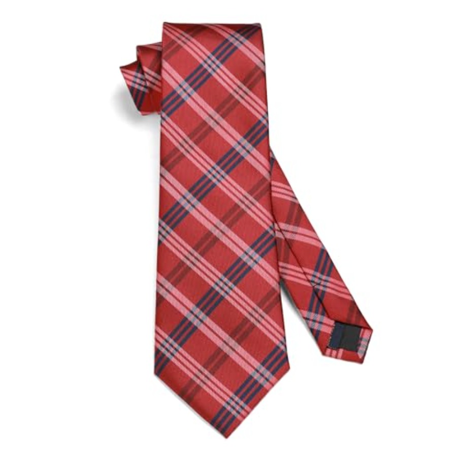 Mens Ties Set Stripe Plaid Tie – Pocket Square Set recenzja i cena
