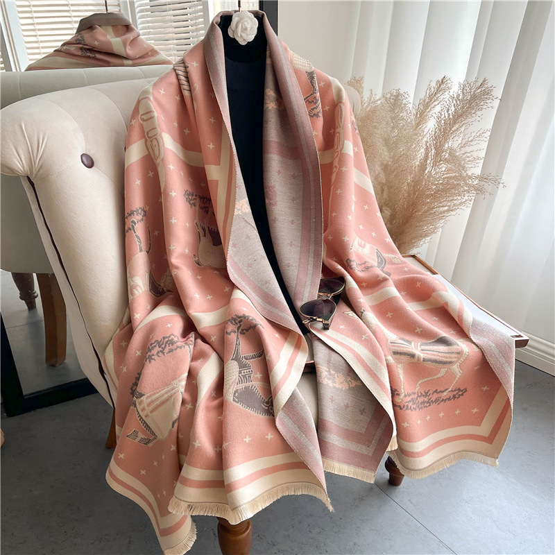 Luxury Horse Print Thick Cashm – Woven Scarf Blanket recenzja i cena