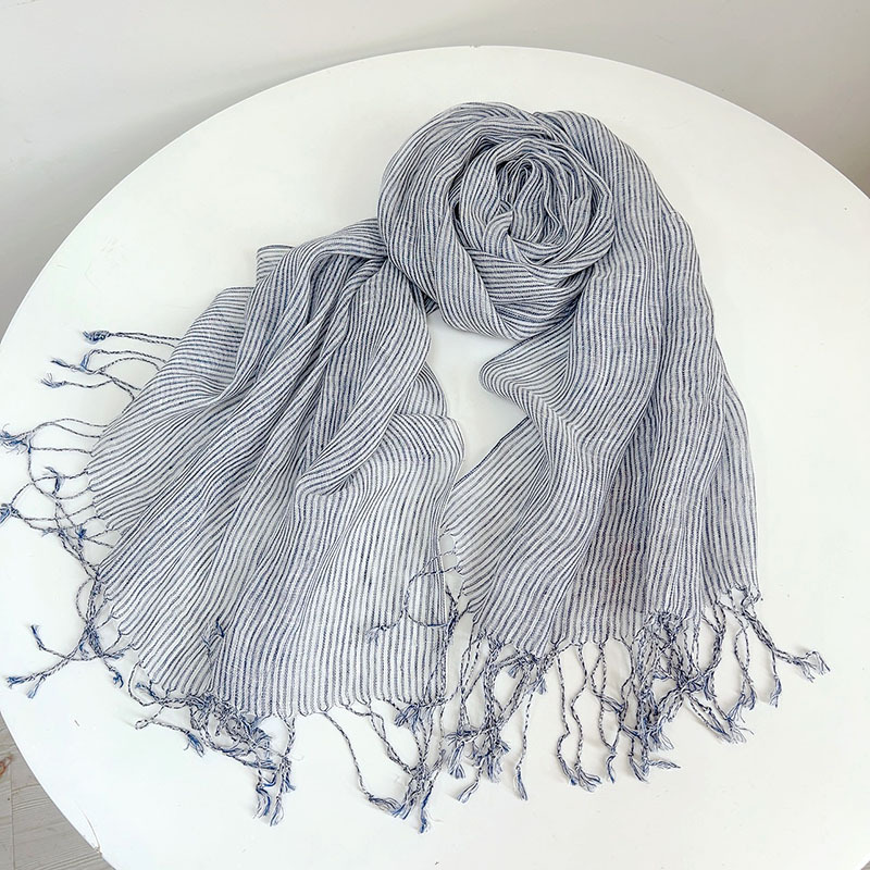 Retro Stripe 100% Linen scarf  – Ascot Neck Scarf recenzja i cena