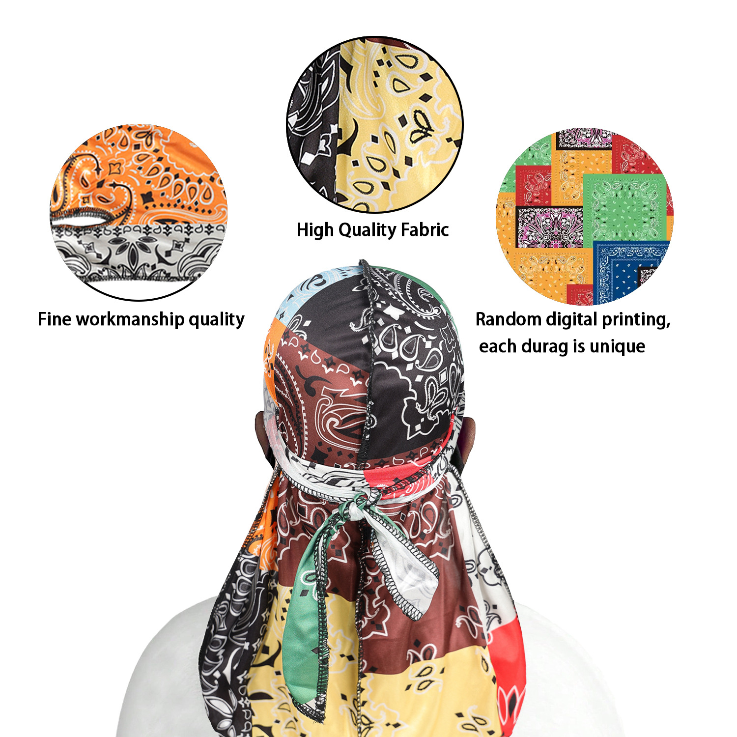 Paisley Printing Silky Durags  – Bandana Doo Rag recenzja i cena