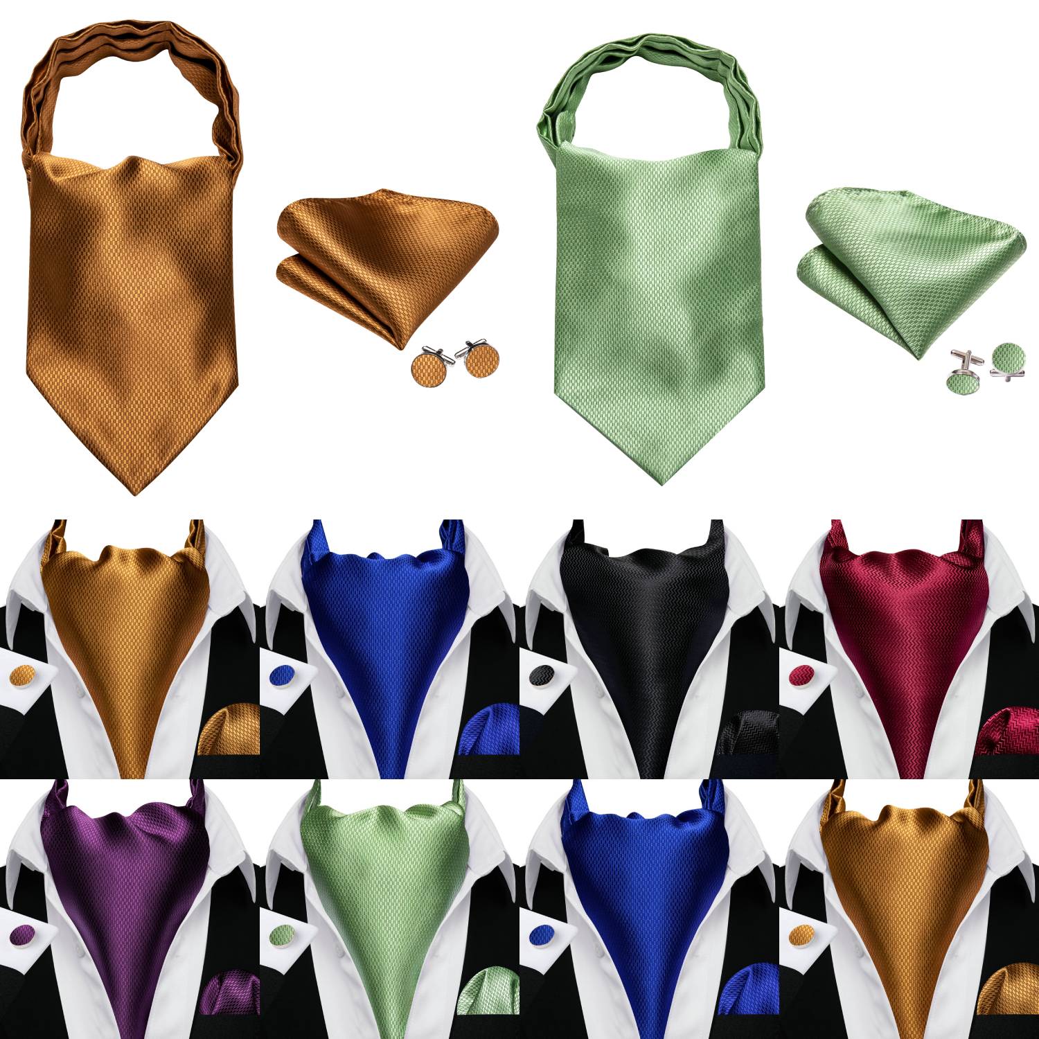 Barry.Wang Men's Ascot Pocket  – Pocket Square Set recenzja i cena