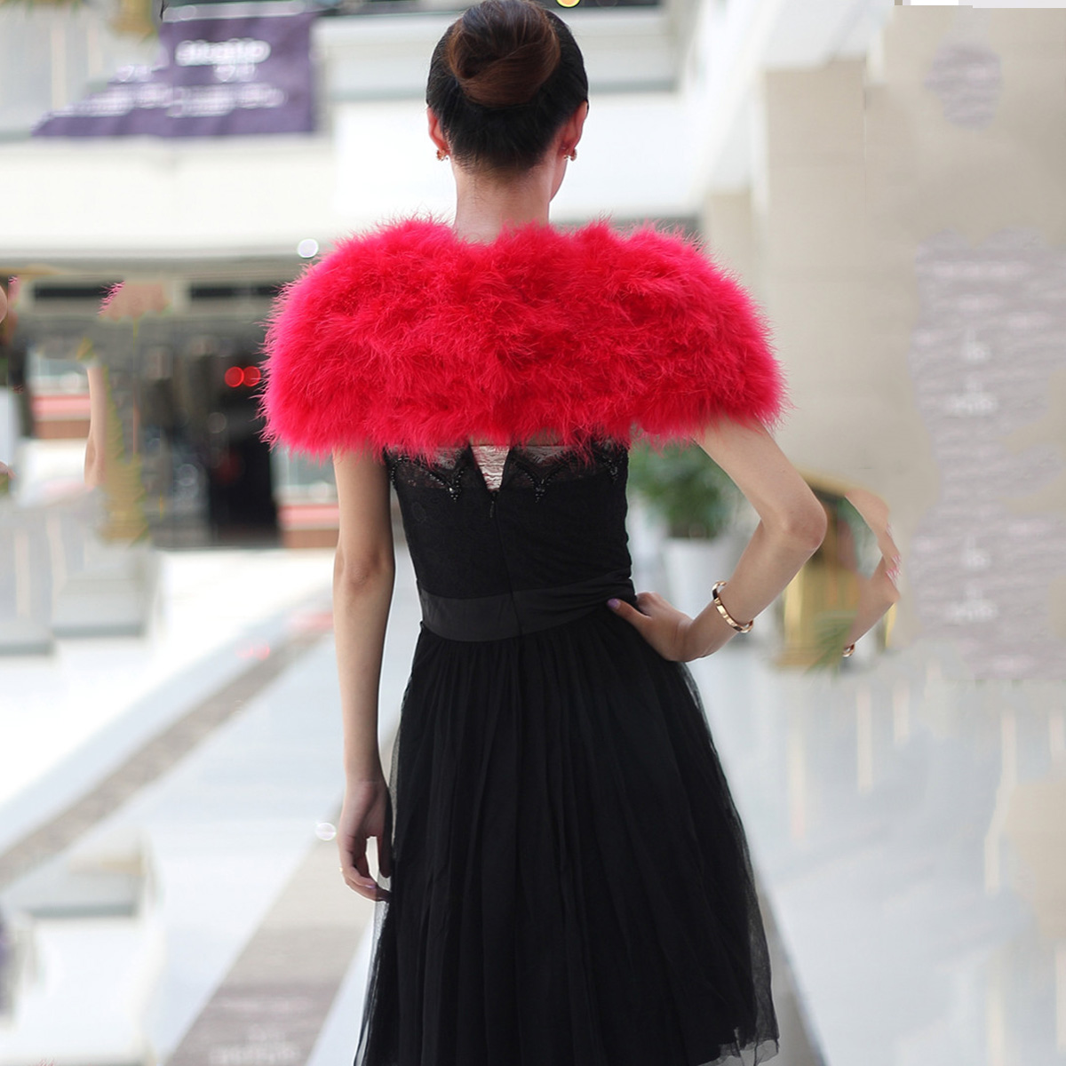 Women Ostrich Feather Boa Shaw – Stole Wedding Shawl recenzja i cena