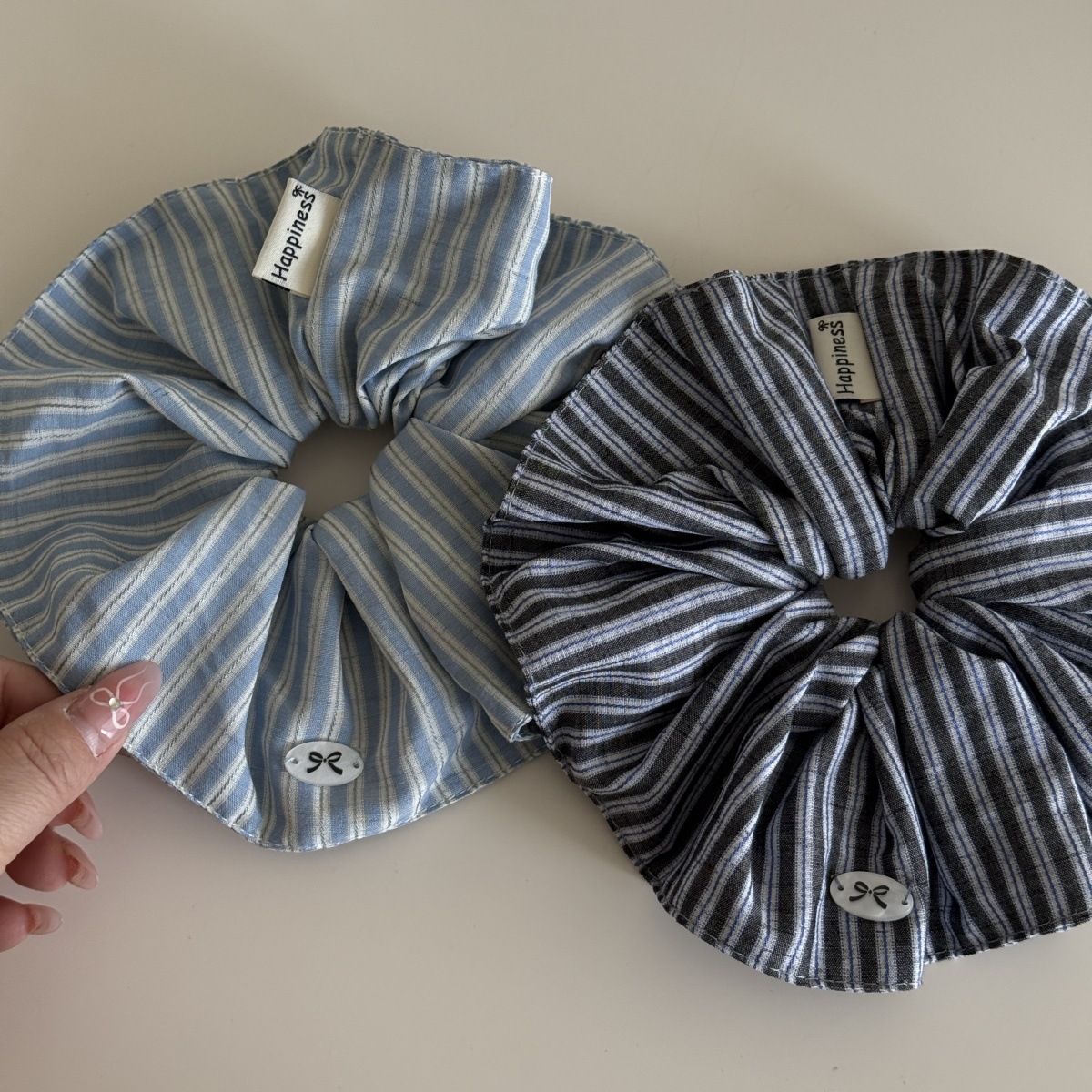 Blue Solid Color Silk Hair Ban – Silk Tie Striped recenzja i cena