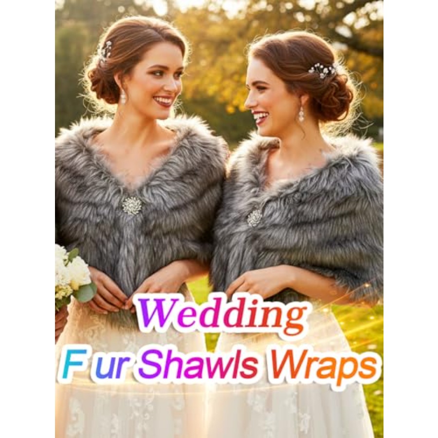 Aukmla Women's Wedding Fur Wra – Stole Wedding Shawl recenzja i cena