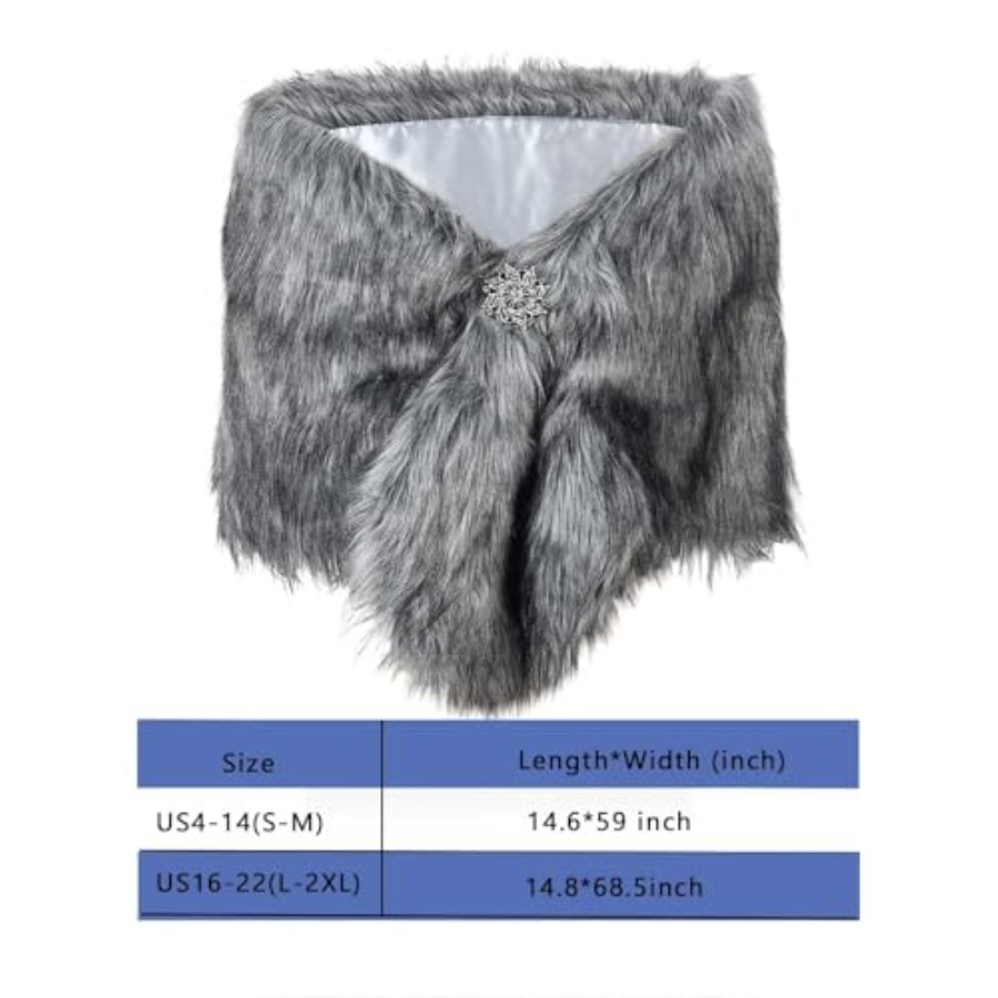 Aukmla Women's Wedding Fur Wra – Stole Wedding Shawl recenzja i cena