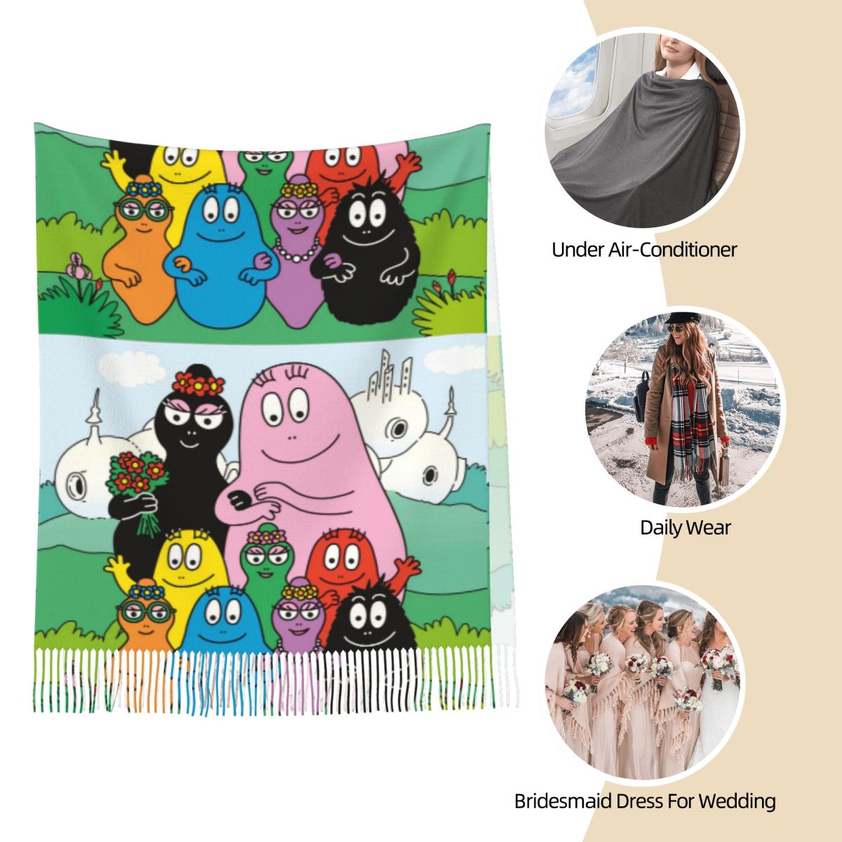 Les Barbapapa Family Shawls Wr – Pashmina Wrap Large recenzja i cena