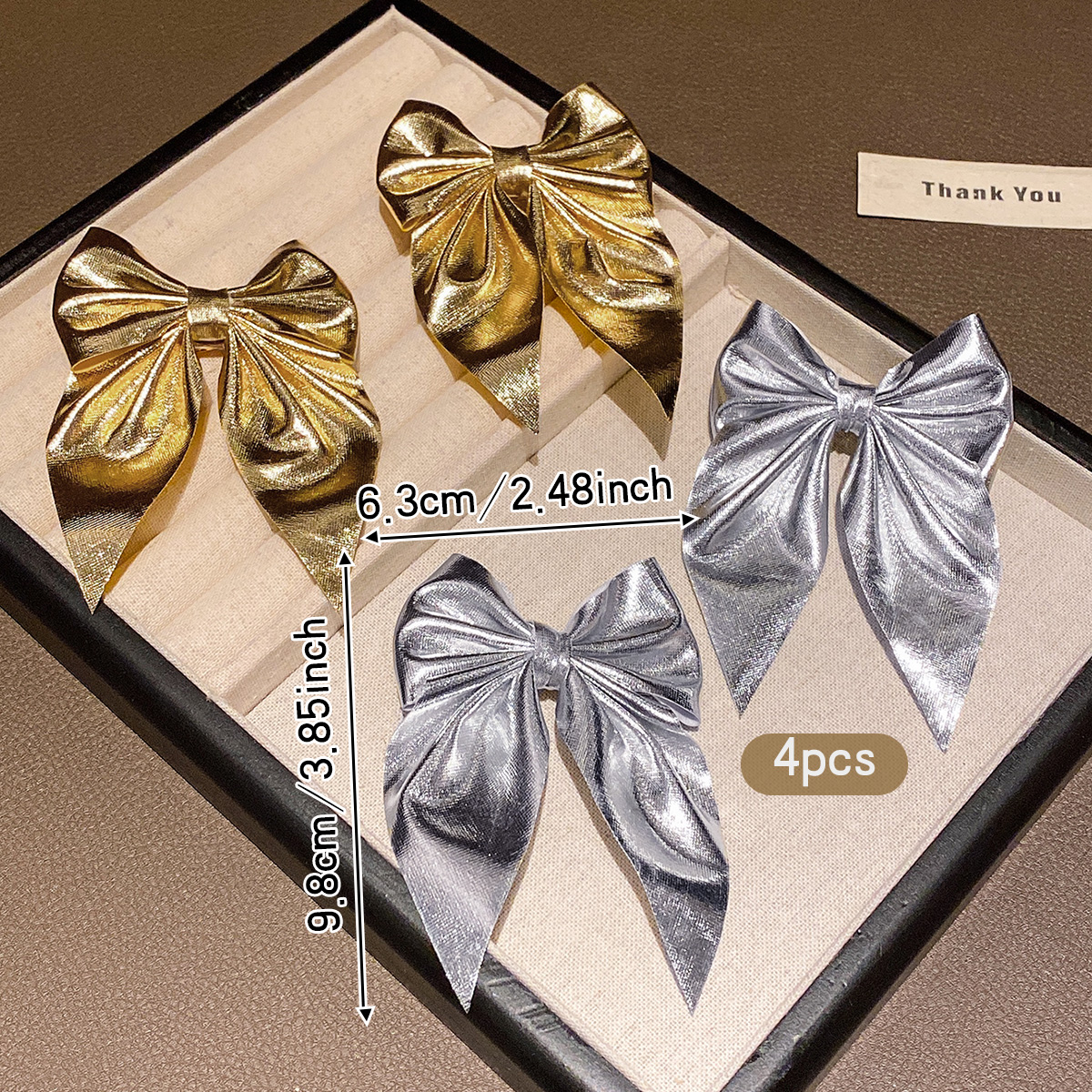 4 fashionable bow hair clips i – Tie Clip Silver recenzja i cena