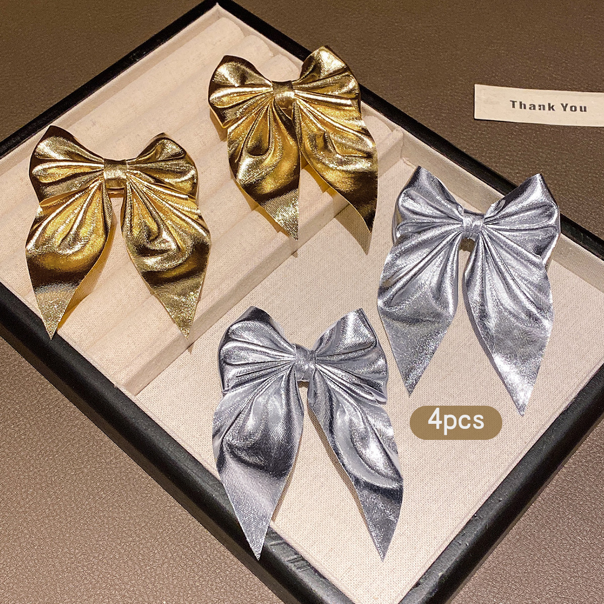 4 fashionable bow hair clips i – Tie Clip Silver recenzja i cena