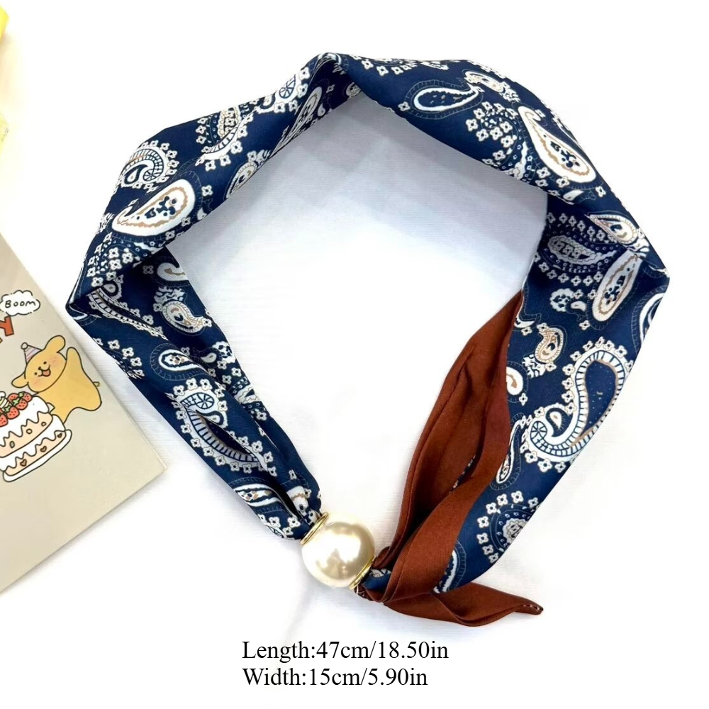 1 Women's Vintage Printed Sati – Ascot Neck Scarf recenzja i cena