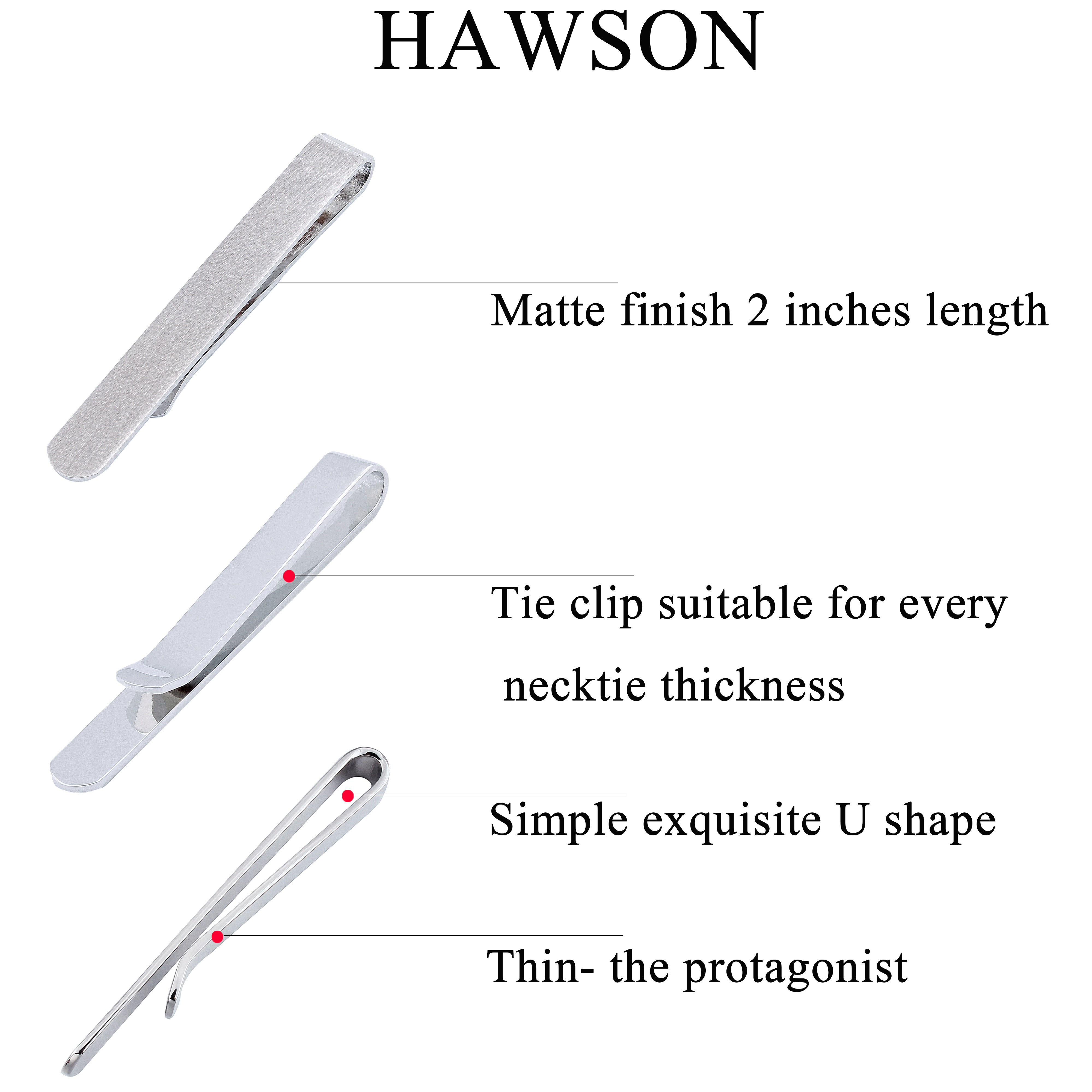 HAWSON 4pcs Skinny Tie Clip fo – Tie Bar Set Gift recenzja i cena