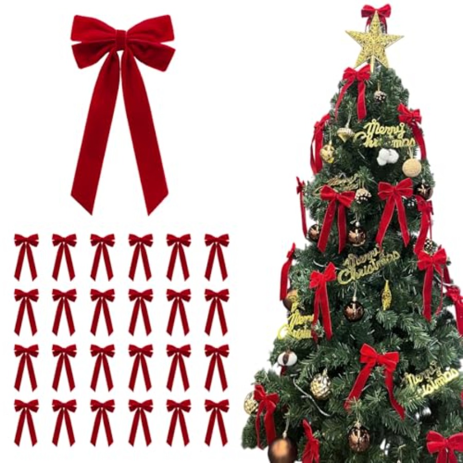 25Pcs Red Velvet Bows for Chri – Bow Tie Pre Tied recenzja i cena