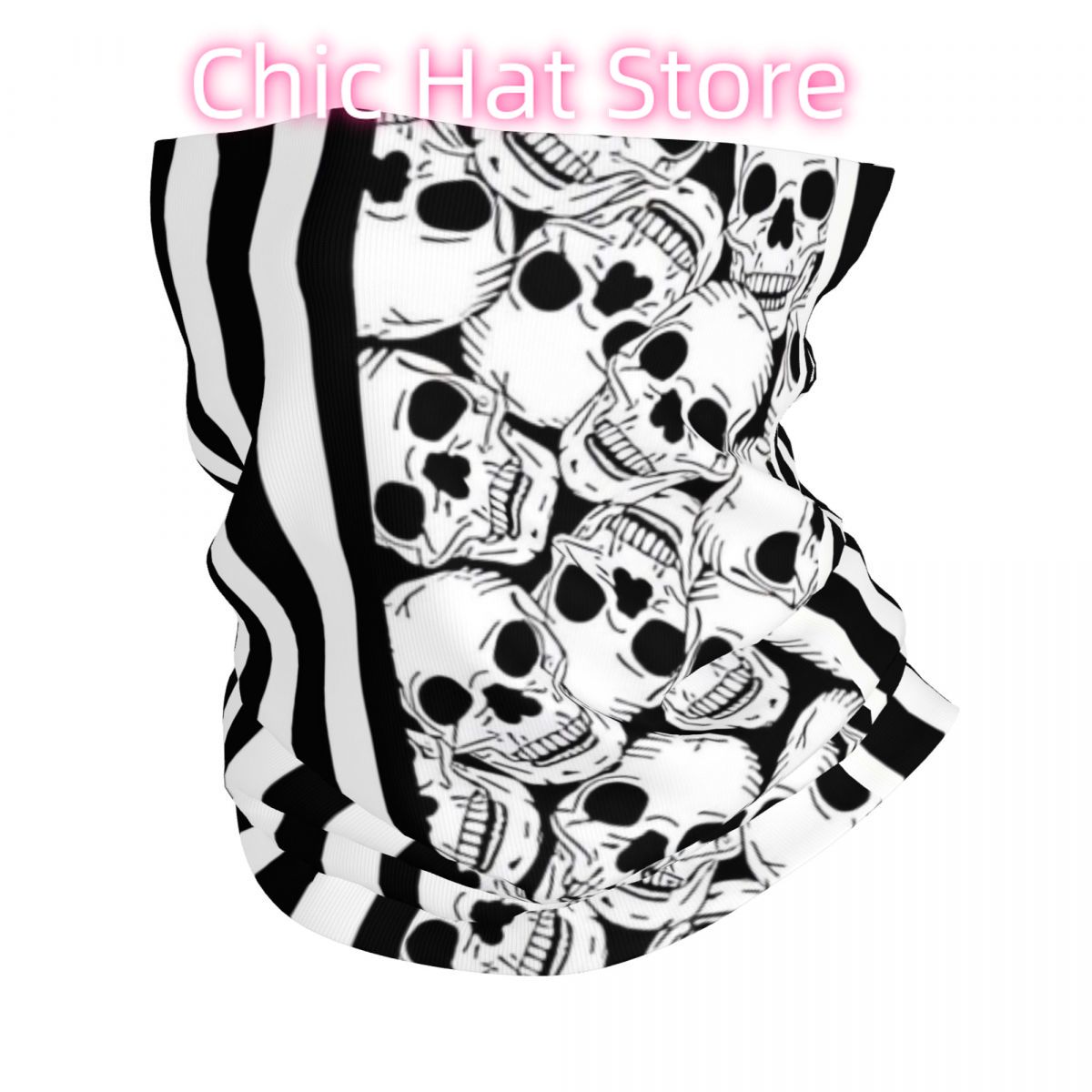 Black And White Skulls And Str – Neck Warmer Tube recenzja i cena