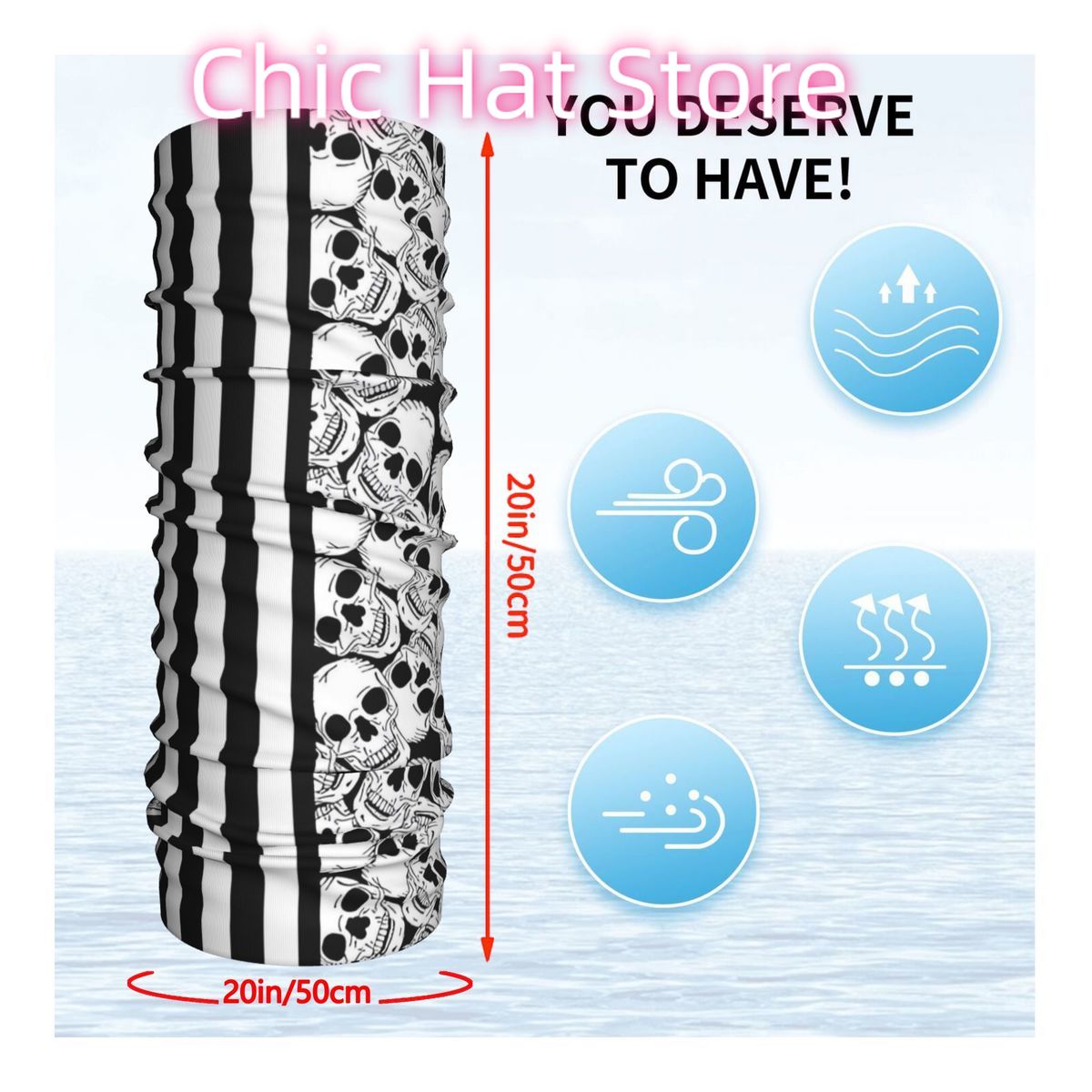 Black And White Skulls And Str – Neck Warmer Tube recenzja i cena