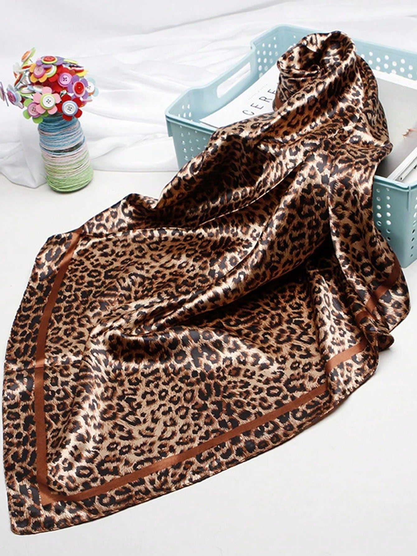 90cm Leopard Print Neckerchief – Head Wrap Turban recenzja i cena