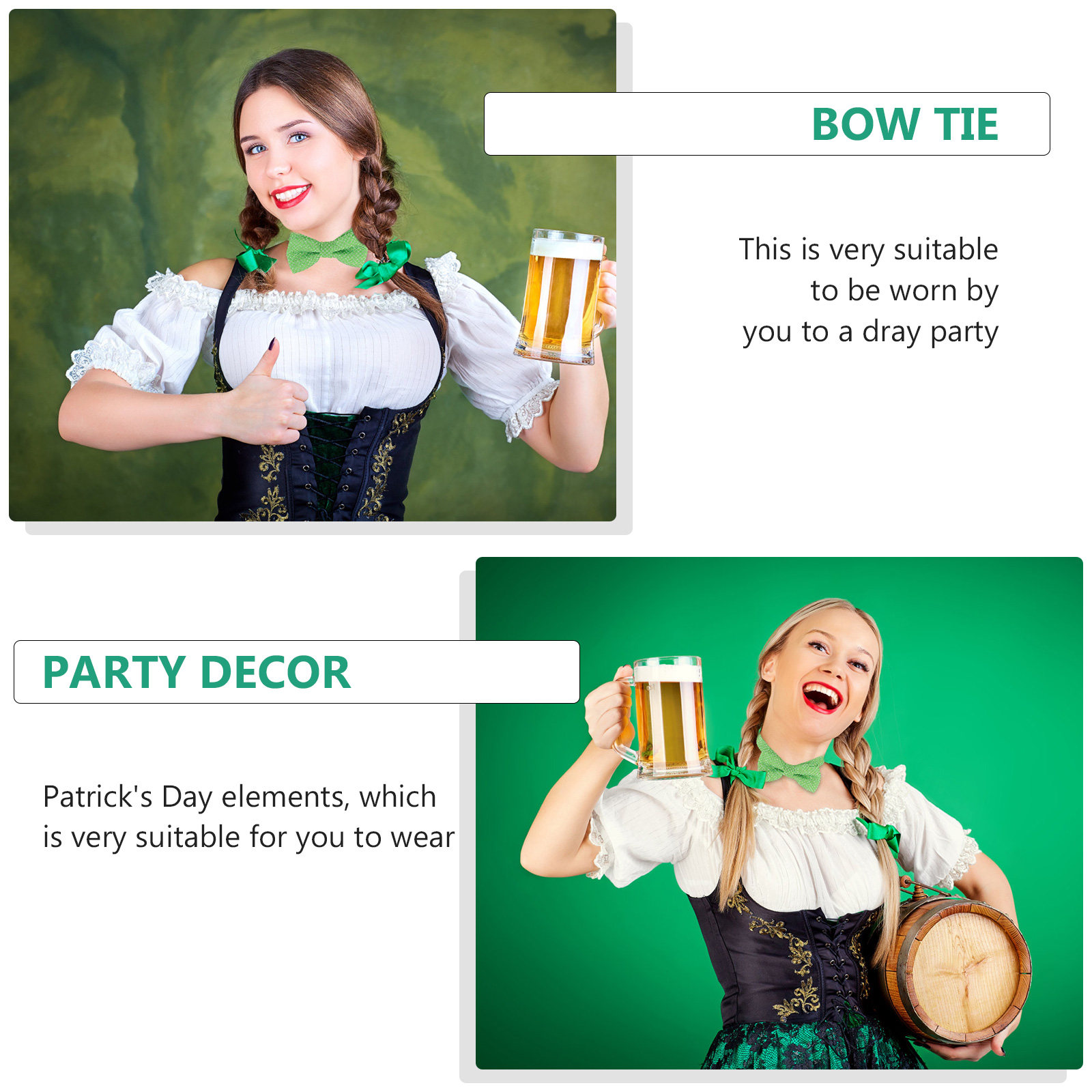 2Pcs Kids Bowtie Set St Patric – Bow Tie Pre Tied recenzja i cena