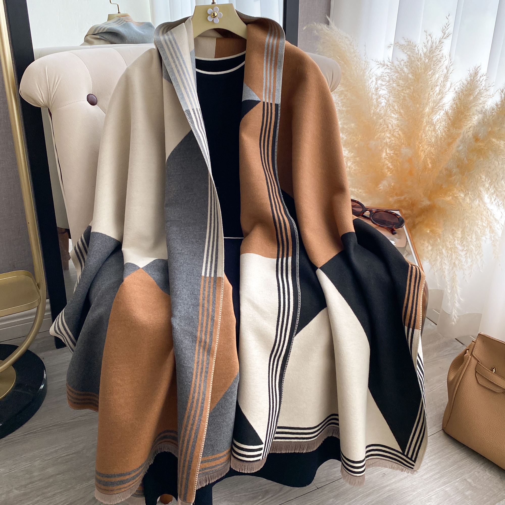 2025 Luxury Winter Cashmere Sc – Woven Scarf Blanket recenzja i cena