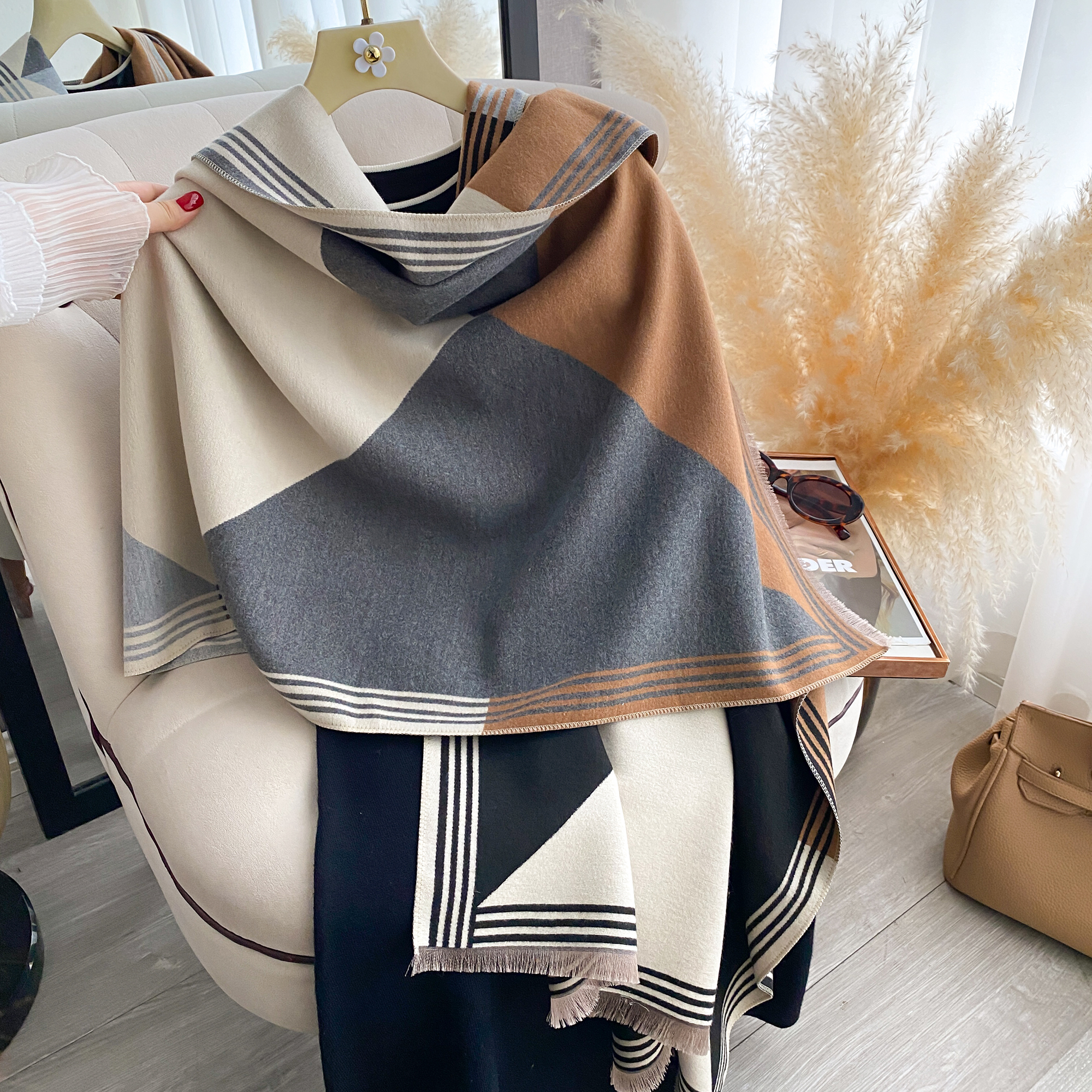2025 Luxury Winter Cashmere Sc – Woven Scarf Blanket recenzja i cena