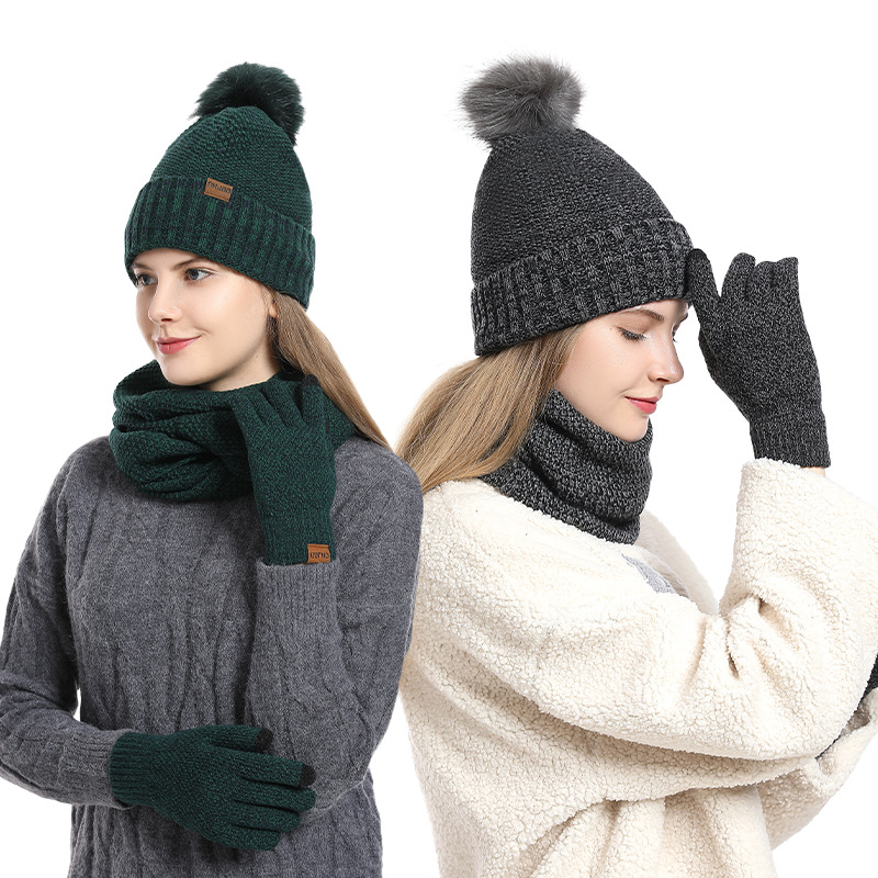 Women Winter 3Pcs Fleece Lined – Infinity Scarf Knit recenzja i cena
