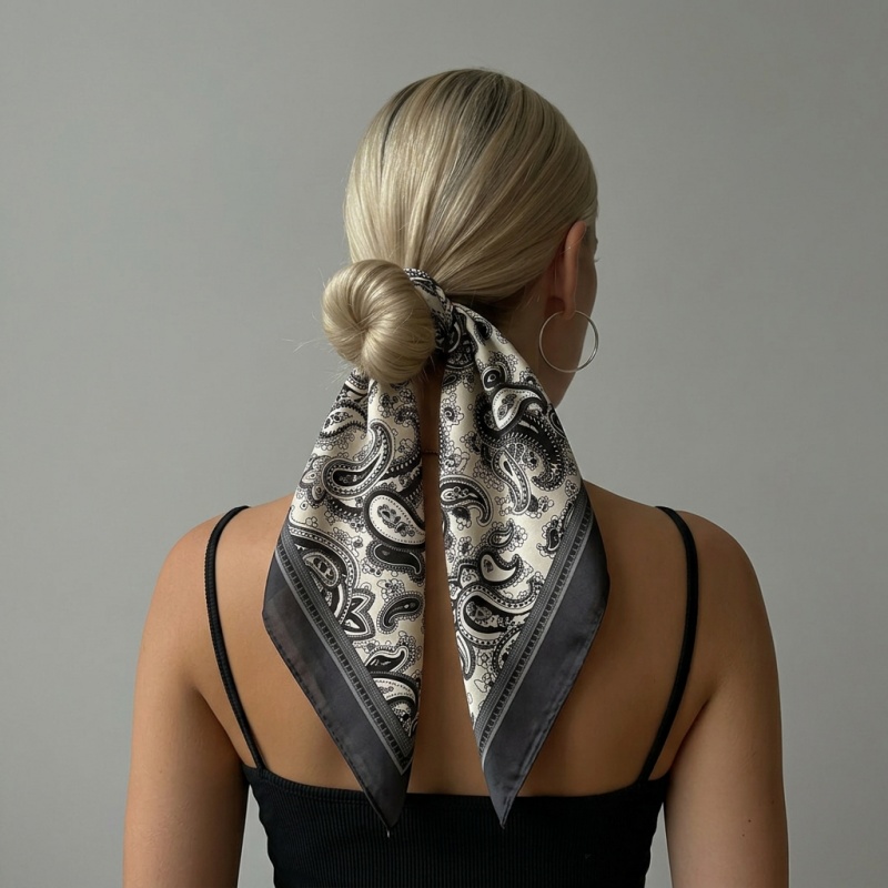 Luxury Satin Square Scarf Pais – Face Scarf Mask recenzja i cena