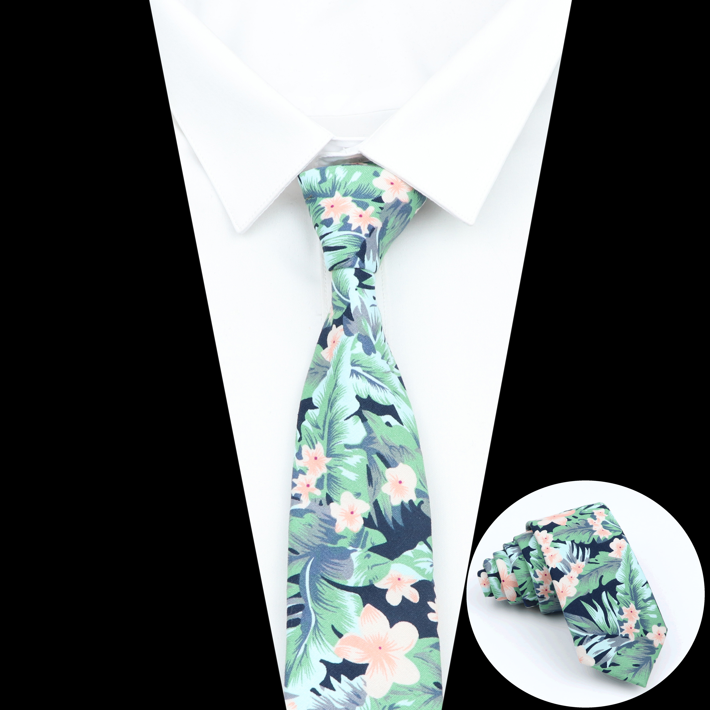 Men's Floral Neck Tie For Man  – Skinny Tie Men recenzja i cena