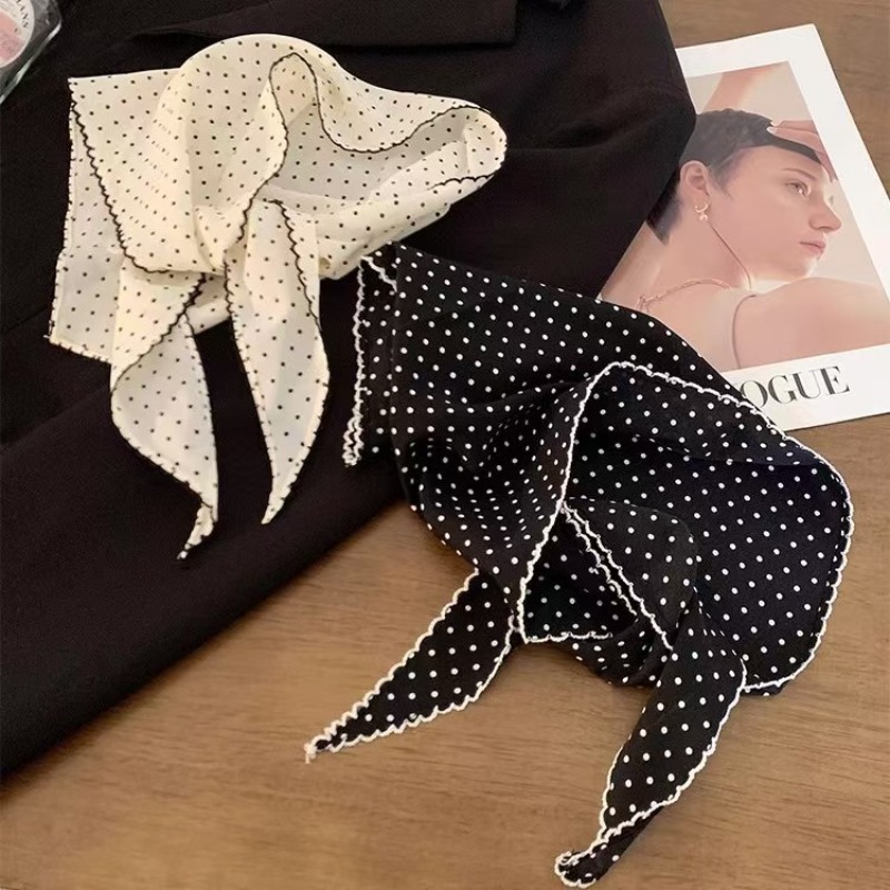 Black White Polka Dot Scarf fo – Ascot Neck Scarf recenzja i cena