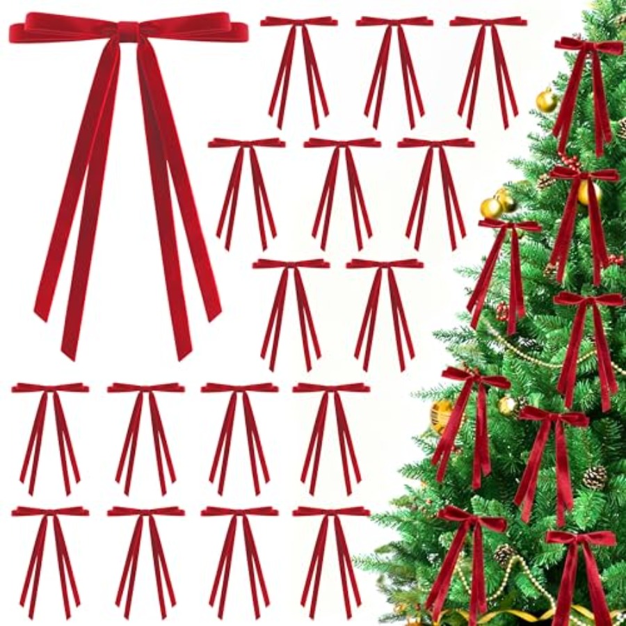 24 Pcs Christmas Bows for Tree – Bow Tie Pre Tied recenzja i cena