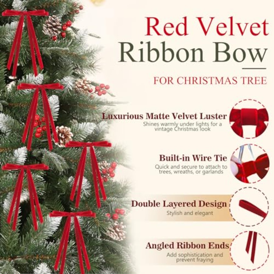 24 Pcs Christmas Bows for Tree – Bow Tie Pre Tied recenzja i cena
