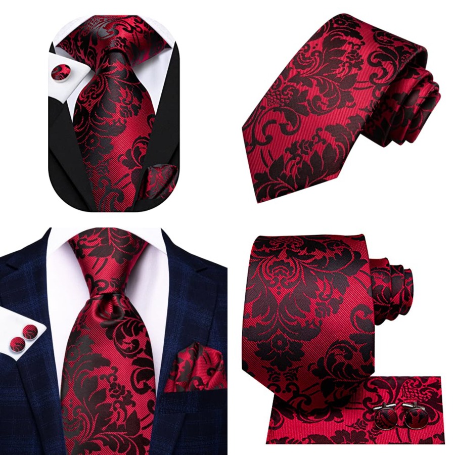 Silk Ties for Men Plaid Paisle – Pocket Square Set recenzja i cena