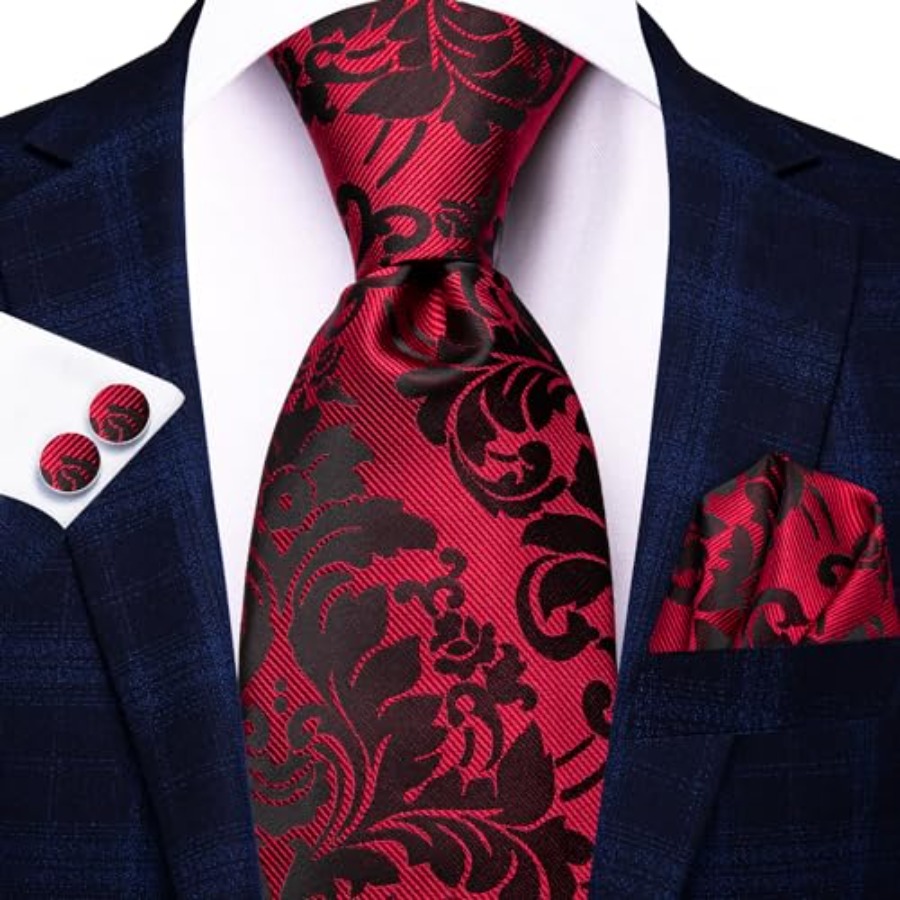 Silk Ties for Men Plaid Paisle – Pocket Square Set recenzja i cena