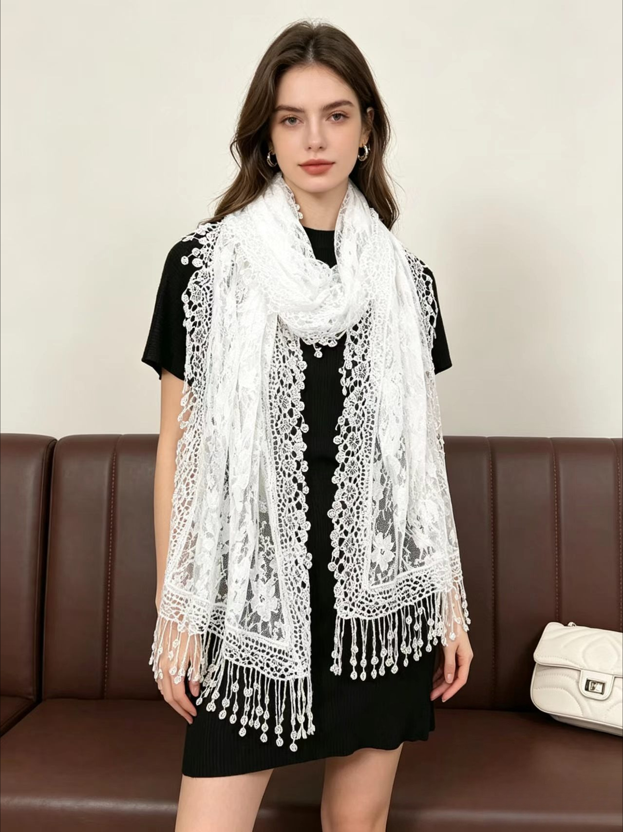 New Embroidery Lace Scarf Shaw – Stole Wedding Shawl recenzja i cena