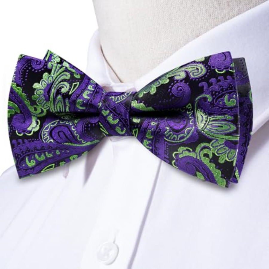 Mens Paisley Striped Bowtie Se – Pocket Square Set recenzja i cena