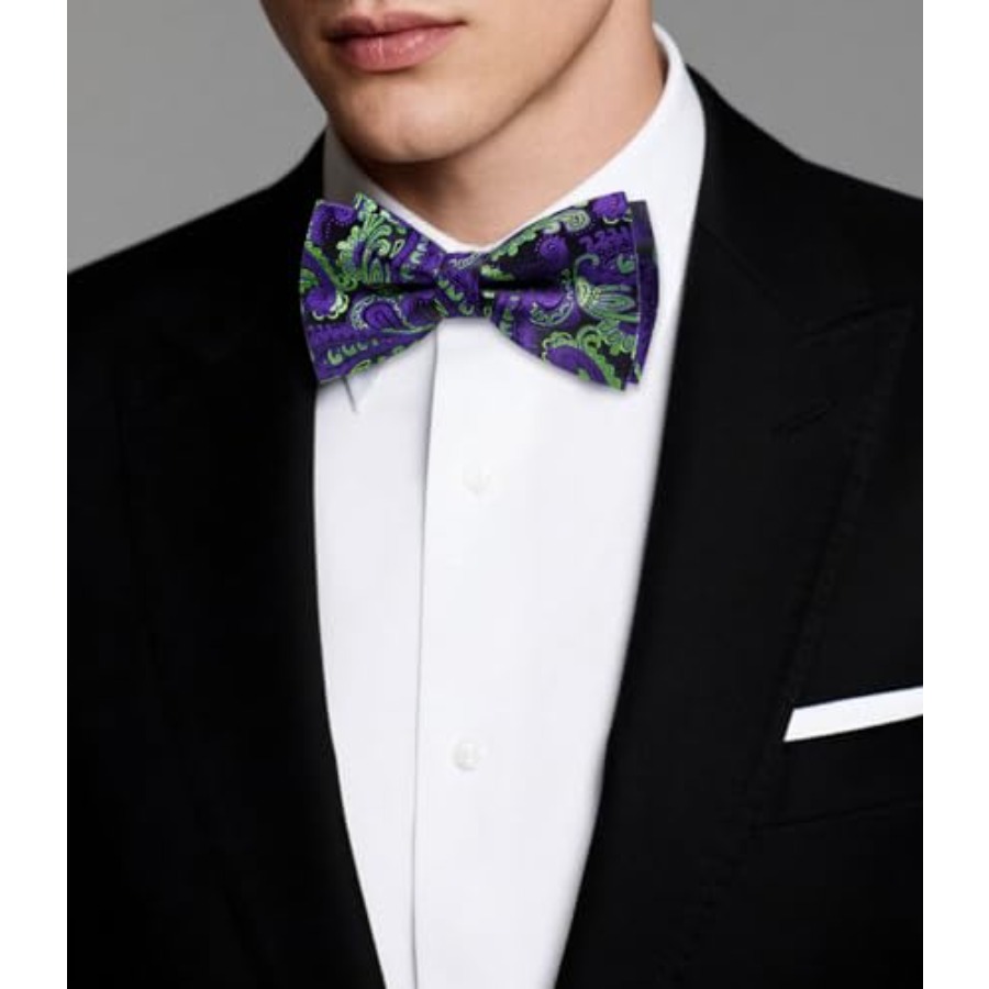 Mens Paisley Striped Bowtie Se – Pocket Square Set recenzja i cena