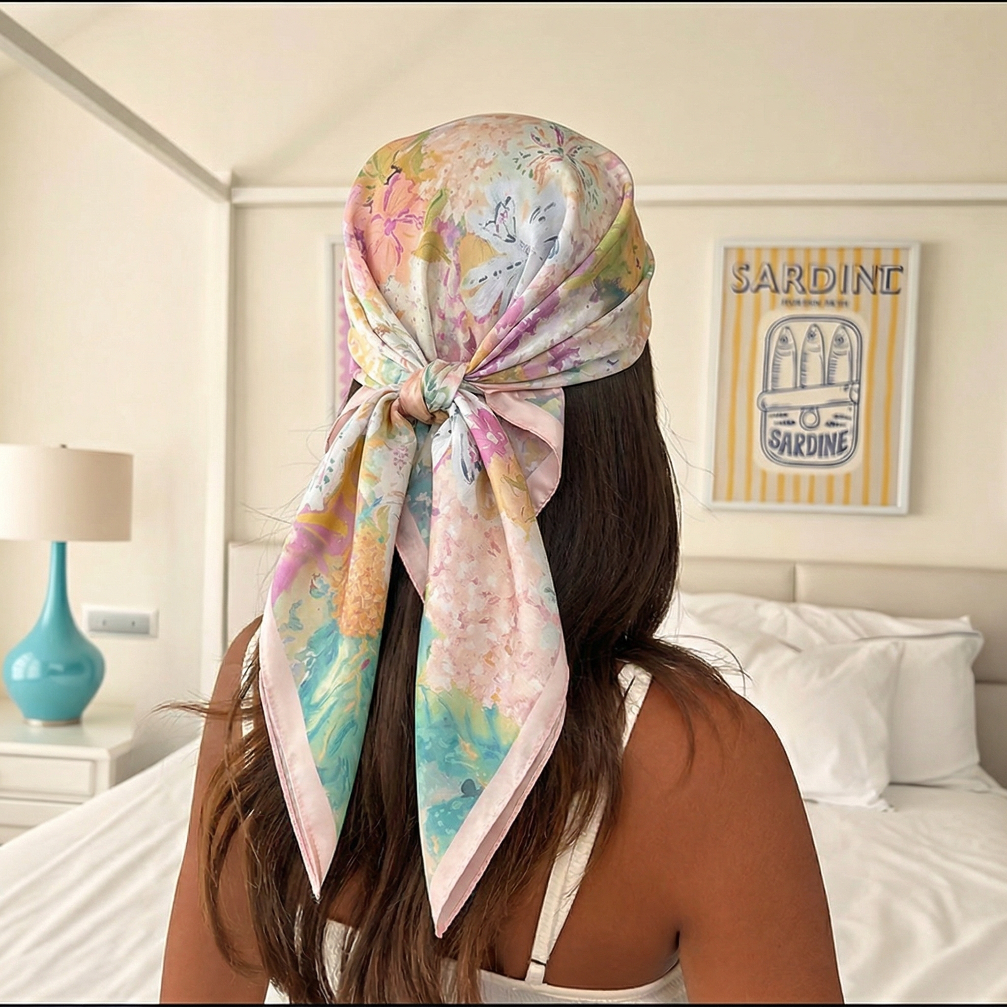 70*70cm Square Silk Scarf for  – Ascot Neck Scarf recenzja i cena