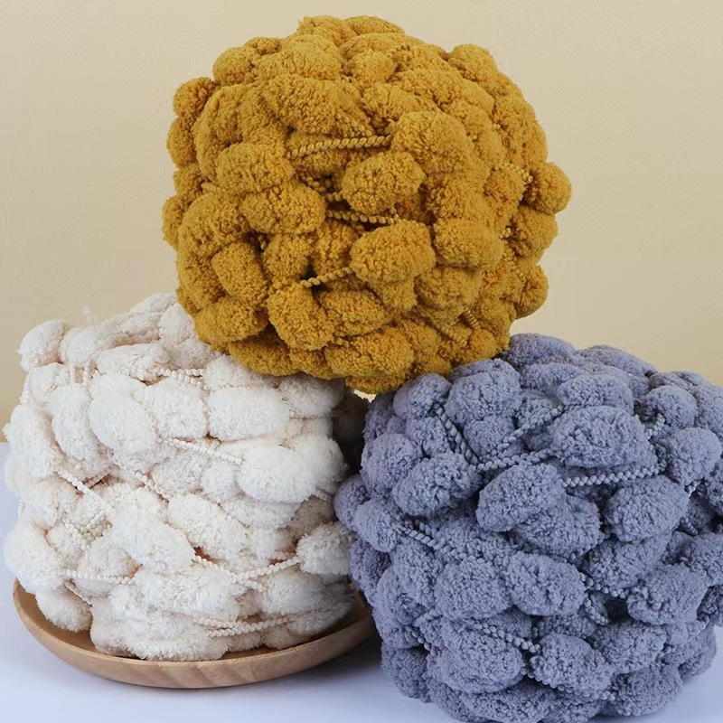 130G/Roll Pompom Yarn Mixed Co – Woven Scarf Blanket recenzja i cena