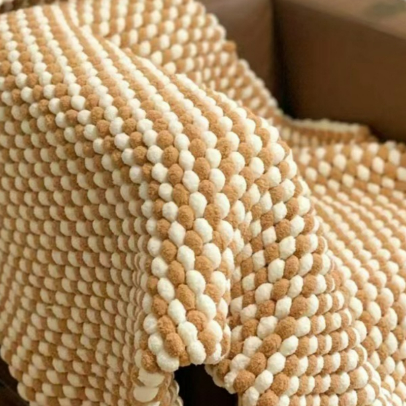 130G/Roll Pompom Yarn Mixed Co – Woven Scarf Blanket recenzja i cena