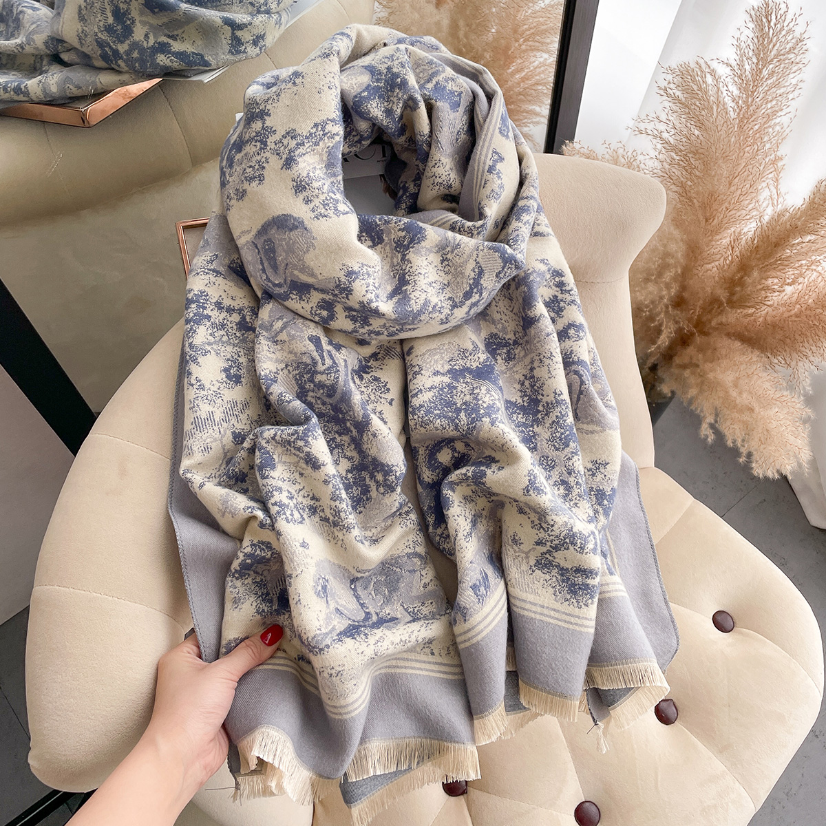 Luxury Winter Cashmere Scarf W – Woven Scarf Blanket recenzja i cena