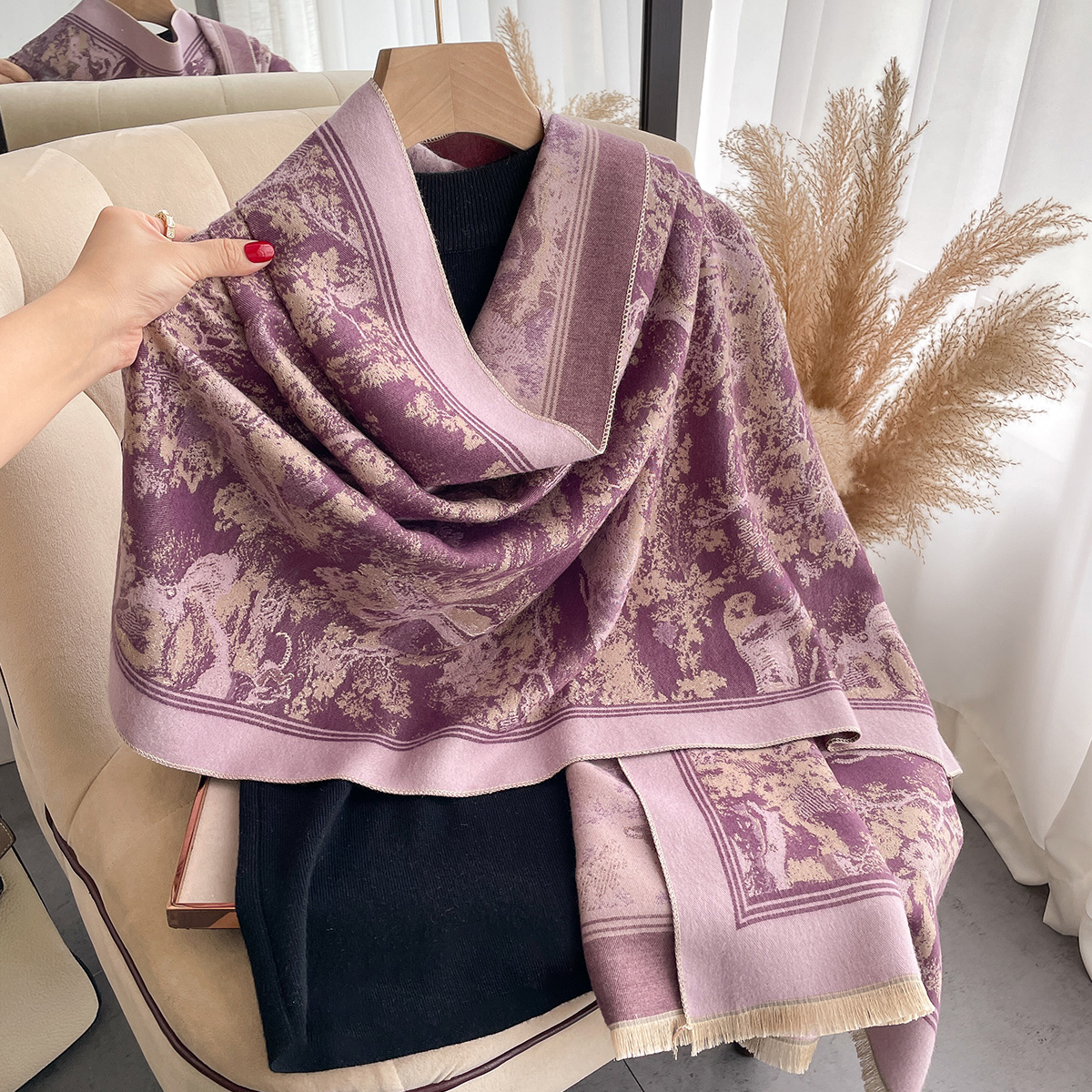 Luxury Winter Cashmere Scarf W – Woven Scarf Blanket recenzja i cena