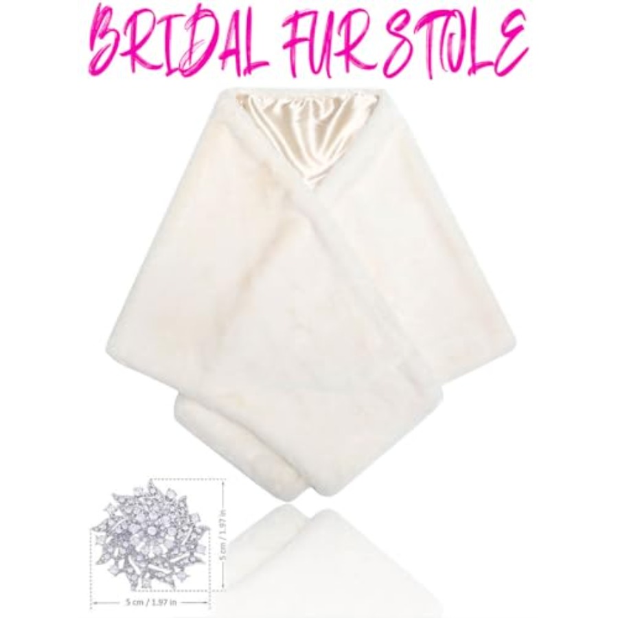 Bride Wedding Faux Fur Shawls  – Stole Wedding Shawl recenzja i cena