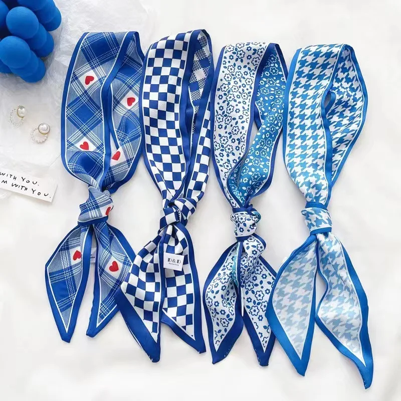 Klein blue silk scarf new chec – Ascot Neck Scarf recenzja i cena