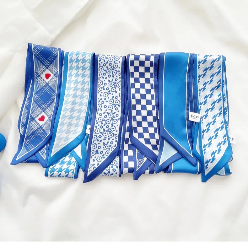 Klein blue silk scarf new chec – Ascot Neck Scarf recenzja i cena