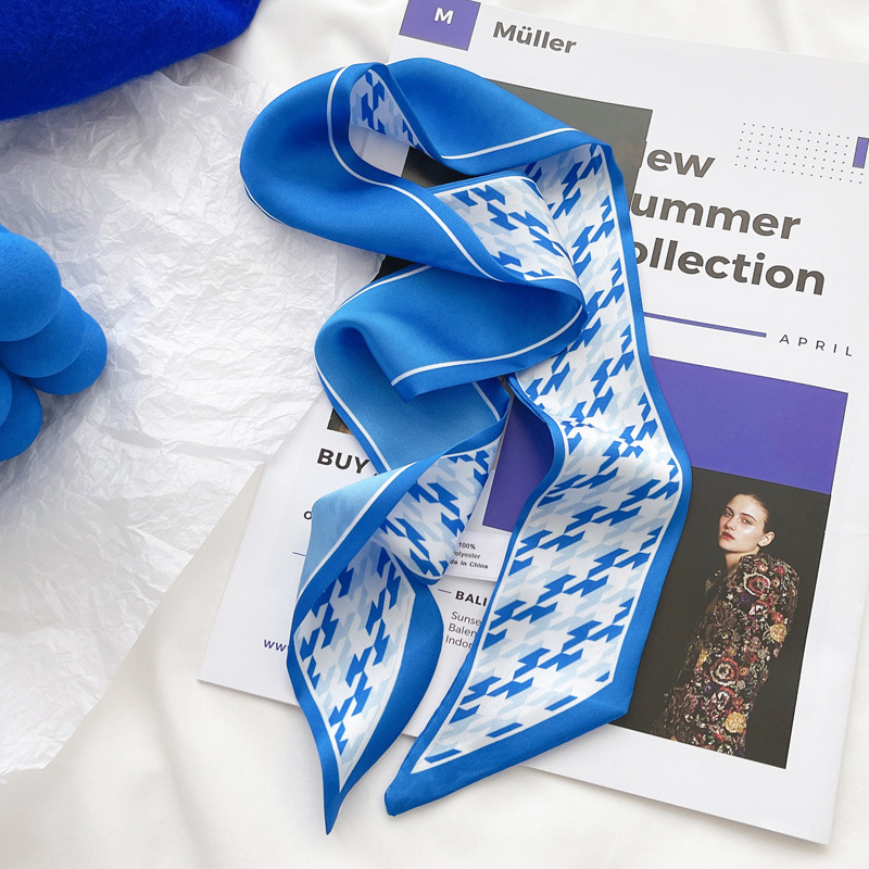 Klein blue silk scarf new chec – Ascot Neck Scarf recenzja i cena