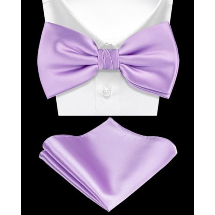 Solid Color Pre-tied Bow Tie a – Pocket Square Set recenzja i cena