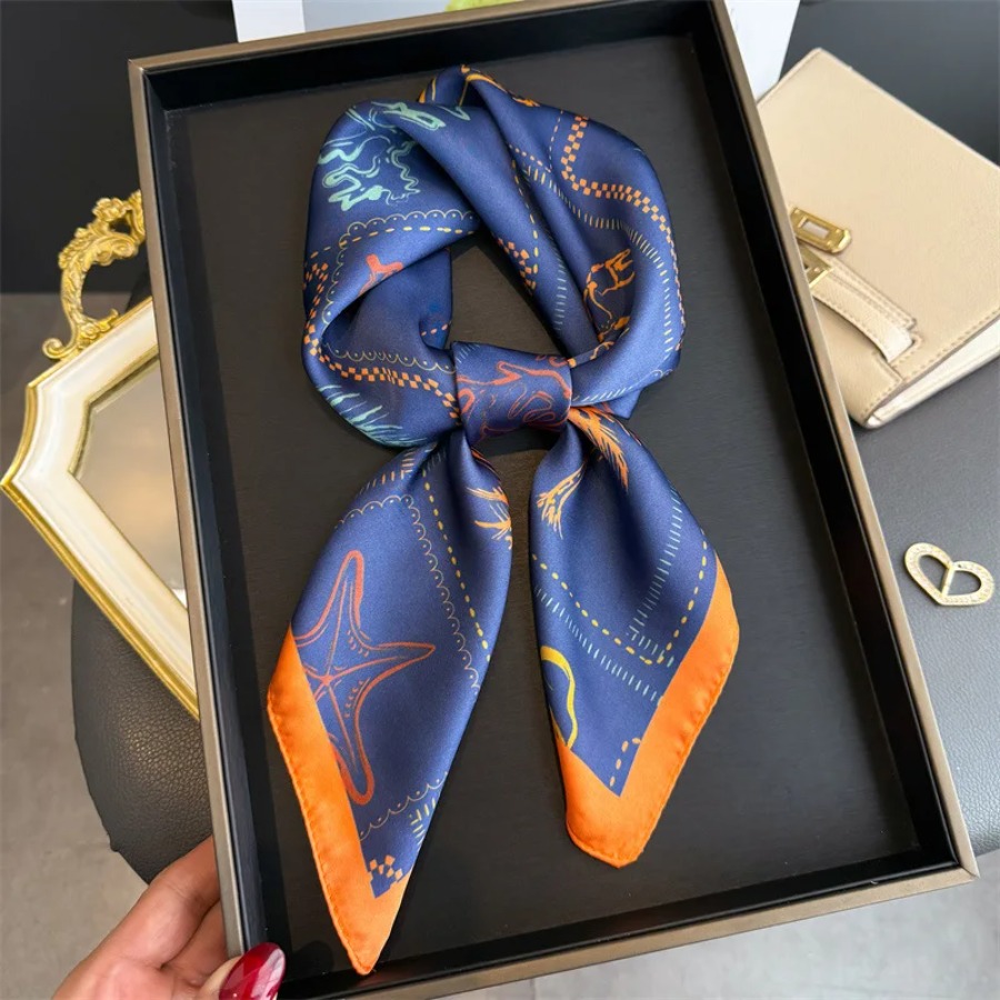 Blue Print Silk Square Scarf W – Bandana Cotton recenzja i cena