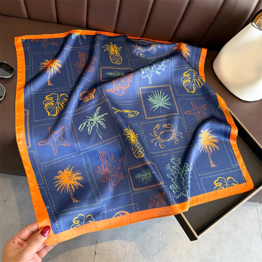 Blue Print Silk Square Scarf W – Bandana Cotton recenzja i cena